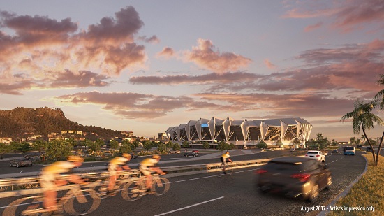 Artist’s impression of the southern approach to the North Queensland Stadium