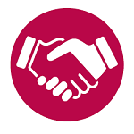 Make it easier for local business. Icon of hand shake.
