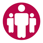 Icon of three people. Help Queenslanders prosper.