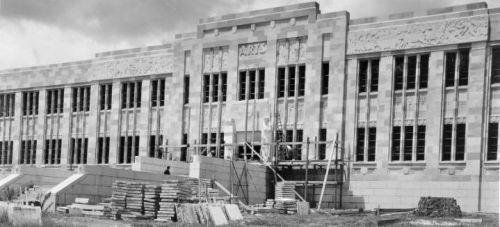 Construction of the Arts building at the University of Queensland, St Lucia, Brisbane, February 1941