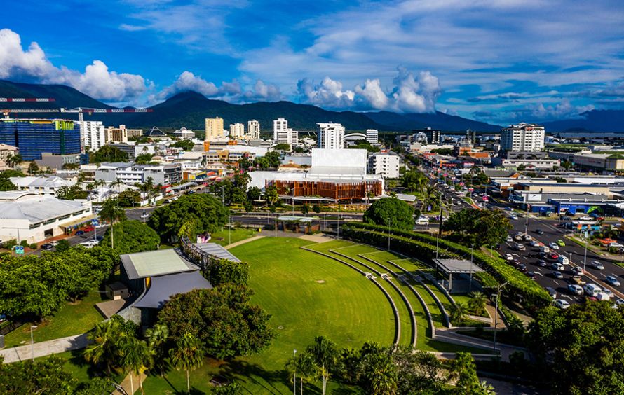 Aerial view of the Cairns Performing Arts Precinct