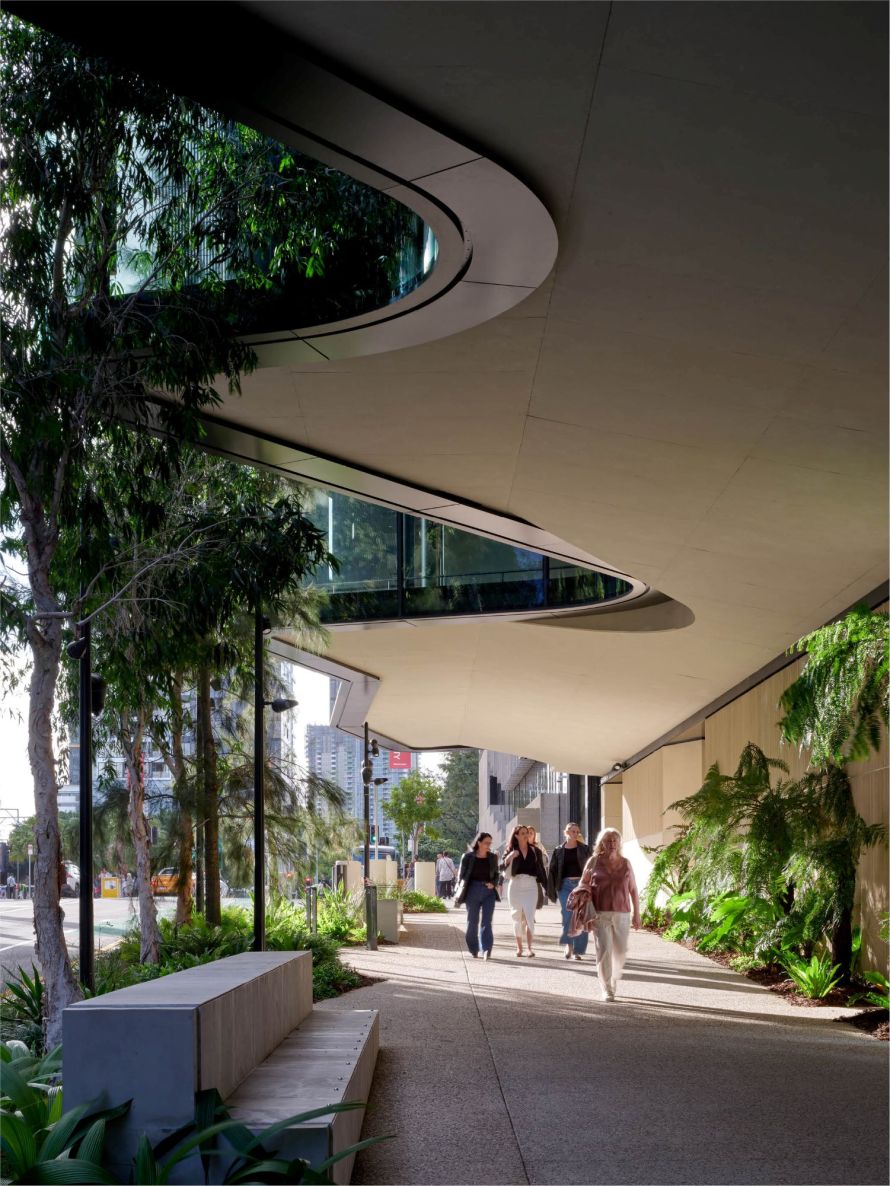View from under Brisbane's Glasshouse Theatre waves section, South Brisbane 